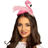 Boland 52565 - Haarreif Flamingo, Kopfschmuck, Plüsch, Tiara, Kostüm, Verkleidung, Mottoparty, Karneval, Rosa