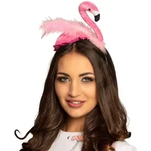 Boland 52565 - Haarreif Flamingo, Kopfschmuck, Plüsch, Tiara, Kostüm, Verkleidung, Mottoparty, Karneval, Rosa