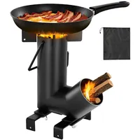 VEVOR Raketenofen BBQ Rakete Holzofen Karbonstahl Campingkocher Campinggrill
