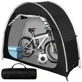 2-Fahrrad Fahrradzelt & tragbare Fahrradgarage im Freien, Fahrradaufbewahrungsabdeckung, 200 x 80 x 165 cm (schwarz), ideal für Garten, Terrasse, Aufbewahrung im Freien, Hinterhof und Reisezweck