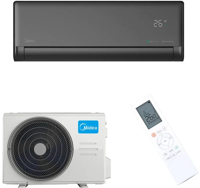 Midea Klimaanlage Solstice Wandgerät Set 2,6 kW - Schwarz