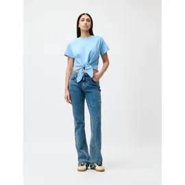 LeGer By Lena Gercke LeGer T-Shirt Tessy, LeGer by Lena Gercke mit Knoten-Detail, cropped blau XXL (44)