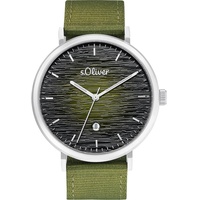 S.Oliver Herrenuhr Edelstahl grün Herren