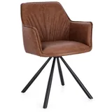 Bizzotto Stuhl Breval aus Kunstleder, Hellbraun, Drehbar braun
