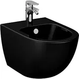 Vitra Sento Wand-Bidet 4338B070-1046 36,5x54cm, mit Überlauf, 1 Hahnloch mittig, schwarz Hochglanz