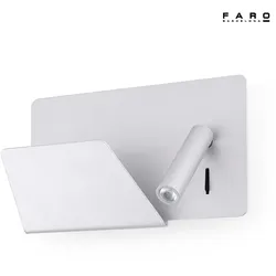Faro LED Wandleuchte SUAU USB 3W, 3000K, IP20, Leser links, grau FAR-62125