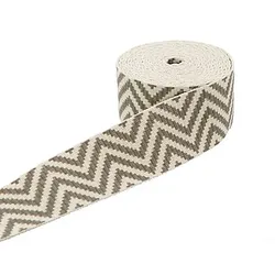 buttinette Taschengurtband "ZickZack", weiß-grau, Breite: 4 cm, Länge: 2 m