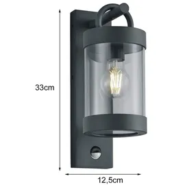 meineWunschleuchte LED Außenwandleuchte mit Bewegungsmelder, Laterne Anthrazit