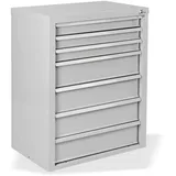 Proregal Schubladenschrank Kobra mit 7 Schubladen HxBxT 90x70x43,5cm | Lichtgrau