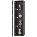 Fine Life Pro Eckvitrine Multifunktionale Vitrine 40x29x170cm Schwarz mit Glastrennwand
