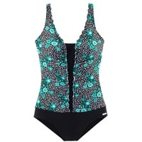 LASCANA Badeanzug Damen schwarz-mint Gr.46 Cup B