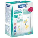 Dodie Set mit 2 Babyflaschen Antikolik 330 ml Grün/Blau