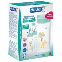Dodie Set mit 2 Babyflaschen Antikolik 330 ml Grün/Blau
