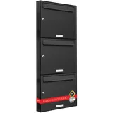 AL Briefkastensysteme 3er Postkasten Anthrazitgrau inkl. Zeitungsfach