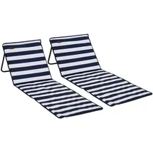 Outsunny Gartenliege 142 x 51 x 40 cm Blau/Weiß