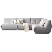 Livetastic Ecksofa, Grau, Textil, 7-Sitzer, Ottomane rechts, L-Form, einzeln stellbar, 315x210 cm, Made in EU, Rücken echt, individuell planbar, Wohnzimmer, Sofas & Couches, Wohnlandschaften, Ecksofas