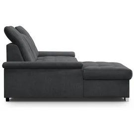 werk2 Ecksofa Carmen, Sofa, Eckcouch mit Schlaffunktion, Bettkasten und Sitztiefenverstellung, grau