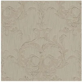 Profhome Barock Tapete Ornament 0,53 m x 10 m 5,33 m2 Braun/Beige 961963-GU