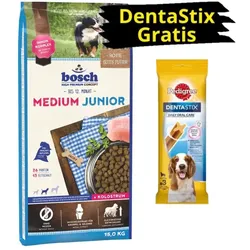 Bosch Medium Junior 15 kg + PEDIGREE DentaStix GRATIS!