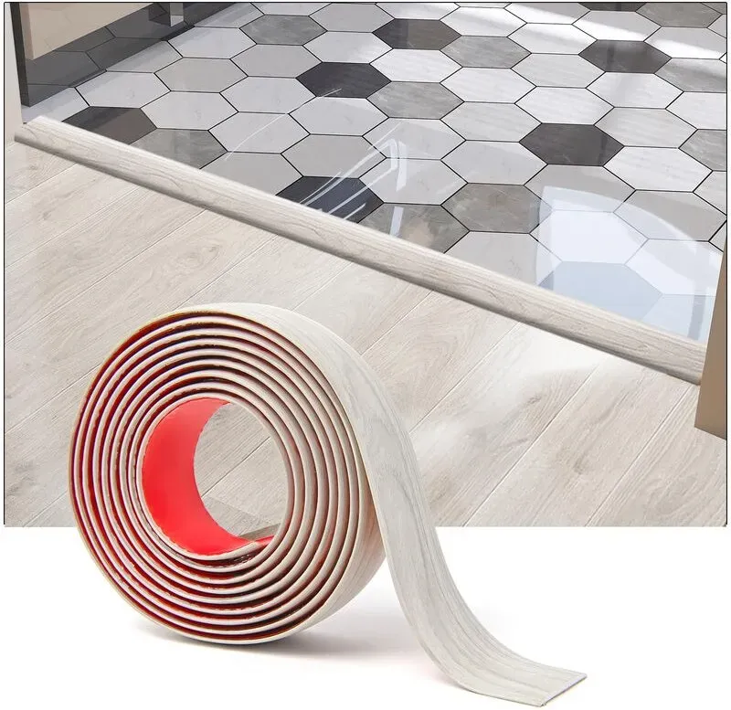 Selbstklebende Vinyl-Fugenabdeckung – 304 x 4 x 0,3 cm, gewaschtes Weiß – Einfaches Abziehen & Anbringen, für Laminat-, Fliesen- und Teppichböden