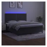 vidaXL Boxspringbett 180 x 200 cm Dunkelgrau