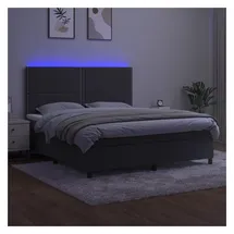 vidaXL Boxspringbett 180 x 200 cm Dunkelgrau