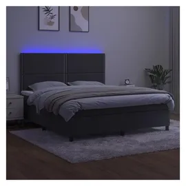vidaXL Boxspringbett 180 x 200 cm Dunkelgrau