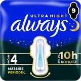 Always Ultra Damenbinden Größe 4 mit Flügeln sehr saugfähig ultradünn 9 Stück
