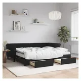 vidaXL Tagesbett 90 x 200 cm Schwarz