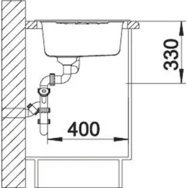 Blanco Zia 9 E mittig Einbau von Oben vulkangrau Excenterbetätigung 930 x 510 mm