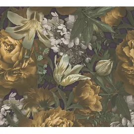 A.S. Création PintWalls Vliestapete mit Blument-Motiv Rosen 0,53 x 10,05 m 385092 Gelb/Grau/Grün