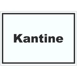 Kantine Aufkleber mit Text essen und trinken waagerecht A7 (74x105mm)