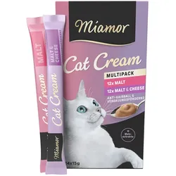 Miamor Cat Snack Malt-Cream Vorteilspack 24 x 15 Gramm Multipack Katzensnack