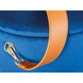Interlink Sitzhocker Samt 35 x 45 x 35 cm Blau