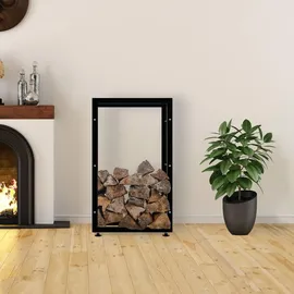CLP Kaminholzständer Keri V2 Metall 25 x 60 x 100 cm Schwarz