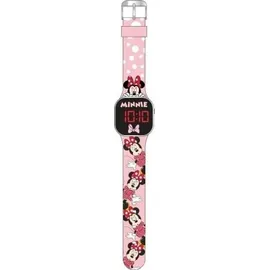 kids-euroswan Minnie LED-Digitaluhr 0 mm Kunststoff Rosa Silikonarmband Rosa