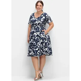 sheego Cocktailkleid Etuikleid Blau 52