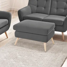 exxpo - sofa fashion Hocker Salerno Bankhocker bequem und komfortabel 140 x 46 x 67 cm Grau