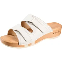 woody Damen Melina Clog Pantolette, Weiss, Numeric_41 EU