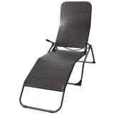 Pure Home & Garden XL Polyrattan Gartenliege Wave Anthrazit, klapp- und kippbar