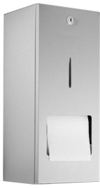 Wagner EWAR Toilettenpapierhalter WP 164, verdeckte Reserverolle, Ganzmetallgehäuse zur Aufputzmontage, matt geschliffene Optik