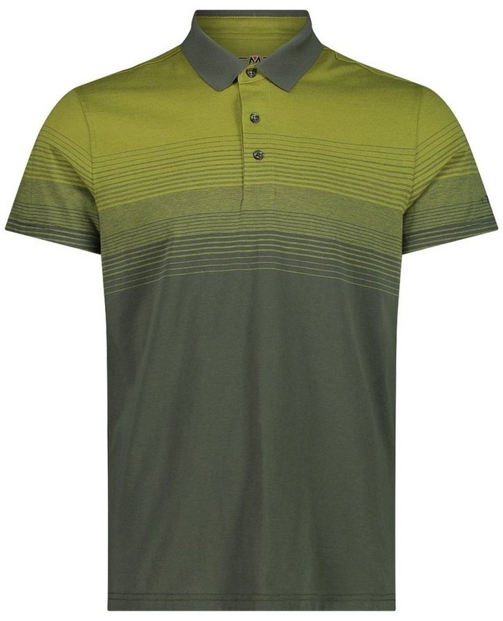 CMP Poloshirt Man Polo mit horizontalem Streifenmuster grün 52bonvenon