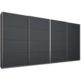 Quartier Schwebetürenschrank - grau metallic - 4-türig - 360x211 cm