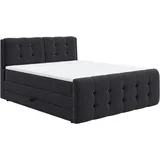 Cotta Boxspringbett COTTA "Fort mit Bettkasten, inkl. Topper", schwarz, B:201cm L:228cm, 100% POLYESTER (PES), Komplettbetten, Boxspringbett, erhältlich in verschiedenen Breiten (160cm, 180cm & 200cm)