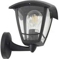 LINDBY Außenwandlampe Isidoro, schwarz, Laterne, Kunststoff