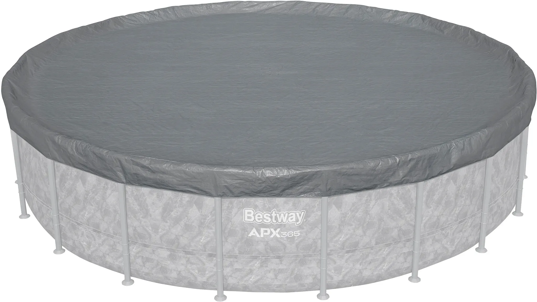 Winterfeste Premium-Abdeckplane passend für 610 cm Pools, grau, rund