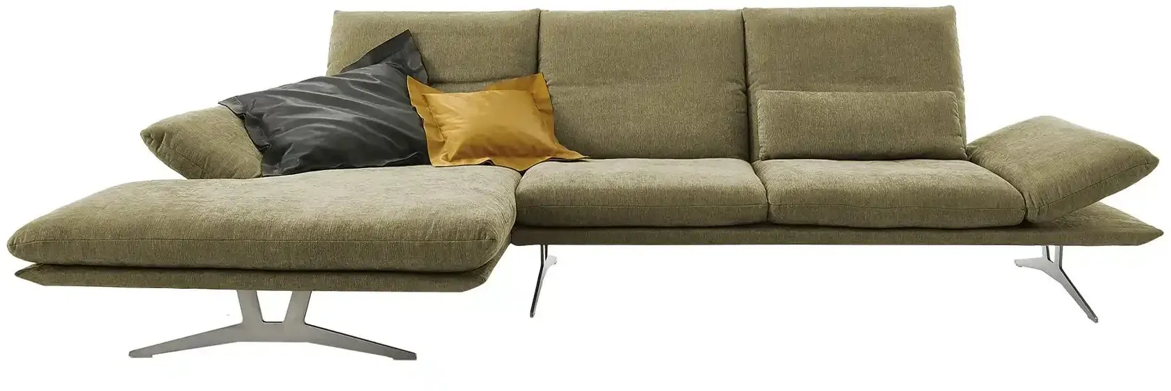 KOINOR Ecksofa aus Flachgewebe Francis , grün , Maße (cm): B: 314 H: 93 T: 159.0