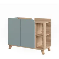Vicco Waschbeckenunterschrank Karen, Sonoma/Blau 80 x 65 cm mit