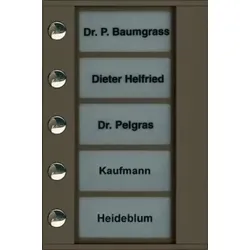 TCS PDT05-EB/04 Klingeltastenerweiterung für Audio Außenstation Serie PDS/AVD 5 Klingeltasten (linksbündig), AP bronze PDT05EB04