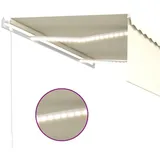 vidaXL Markise Automatisch mit Rollo LED Windsensor 4x3 m Creme